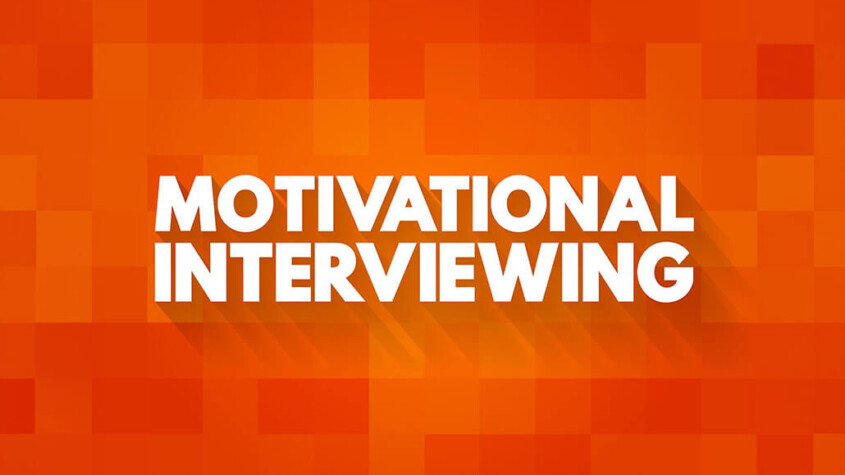 A graphic that says motivational interviewing. Learn how an addiction therapist in New York, NY can support you with addiction treatment in New York, NY