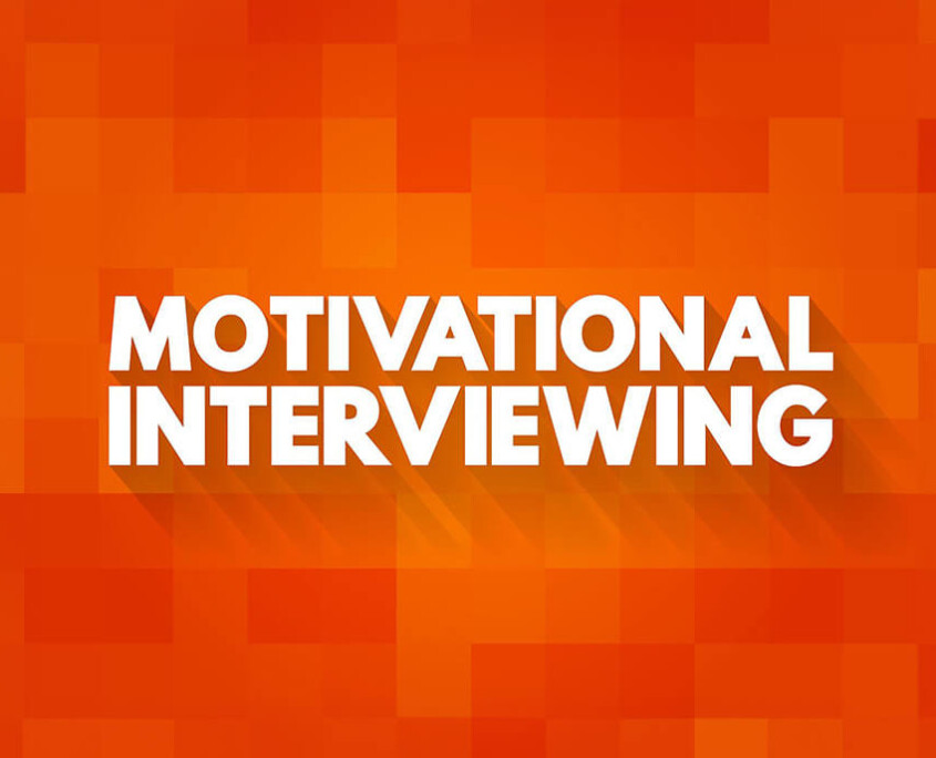 A graphic that says motivational interviewing. Learn how an addiction therapist in New York, NY can support you with addiction treatment in New York, NY