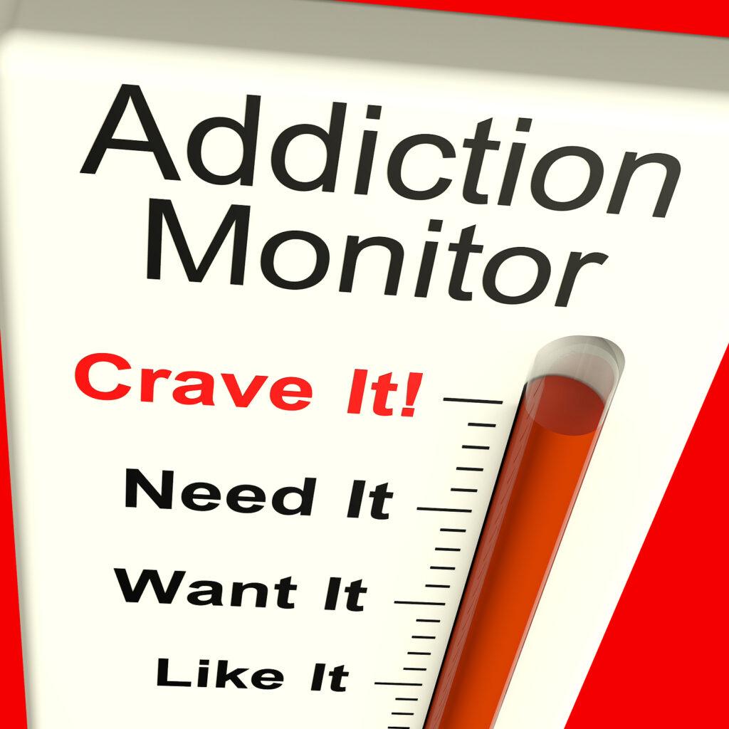 A close up of an addiction monitor with different levels like it, want it, need it, and crave it. Learn how an adult psychologist in New York, NY can offer support with alcohol addiction treatment in New York, NY. Search for alcohol treatment in New York, NY to learn more. 
